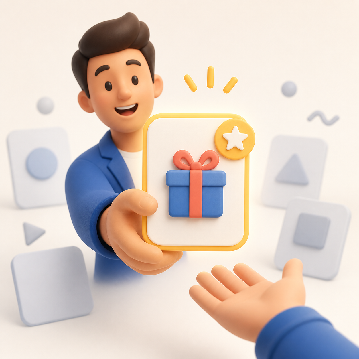 A business owner presents one clear highlighted offer